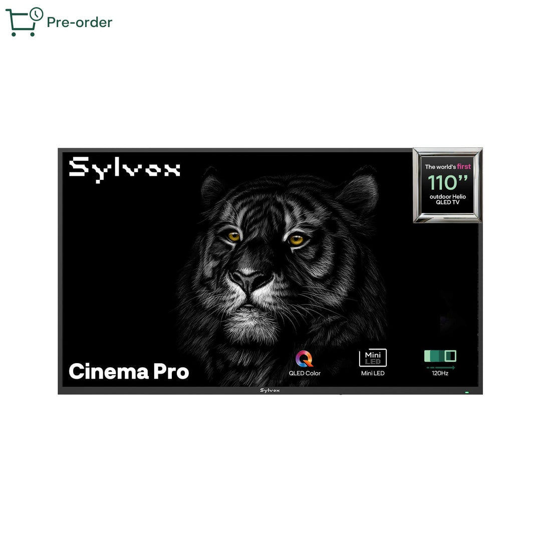 Sylvox Cinema Pro 110" Helio QLED Outdoor TV – 5000Nits, Cinematic Motion with 120Hz (2025 Model)