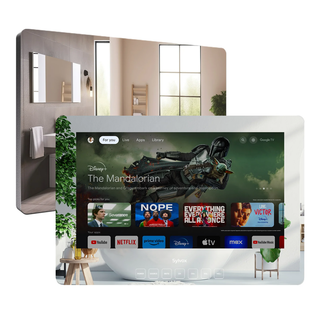 24" Waterproof Smart Bathroom Mirror TV(On Wall Model)