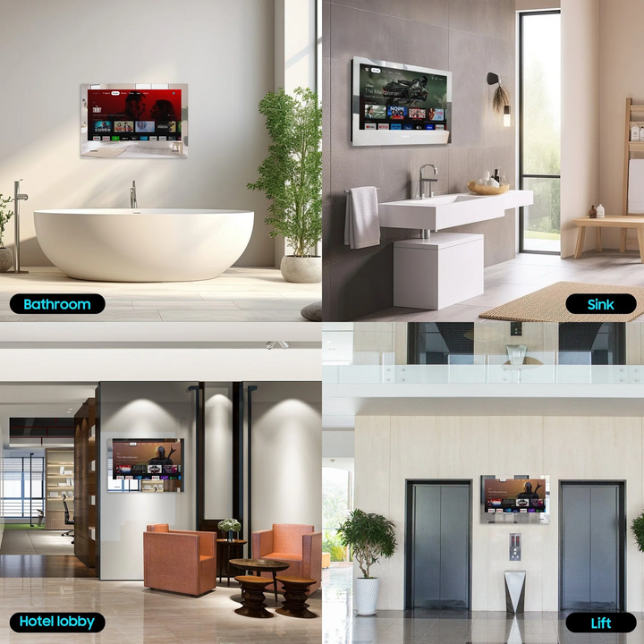 24" Waterproof Smart Bathroom Mirror TV(On Wall Model)