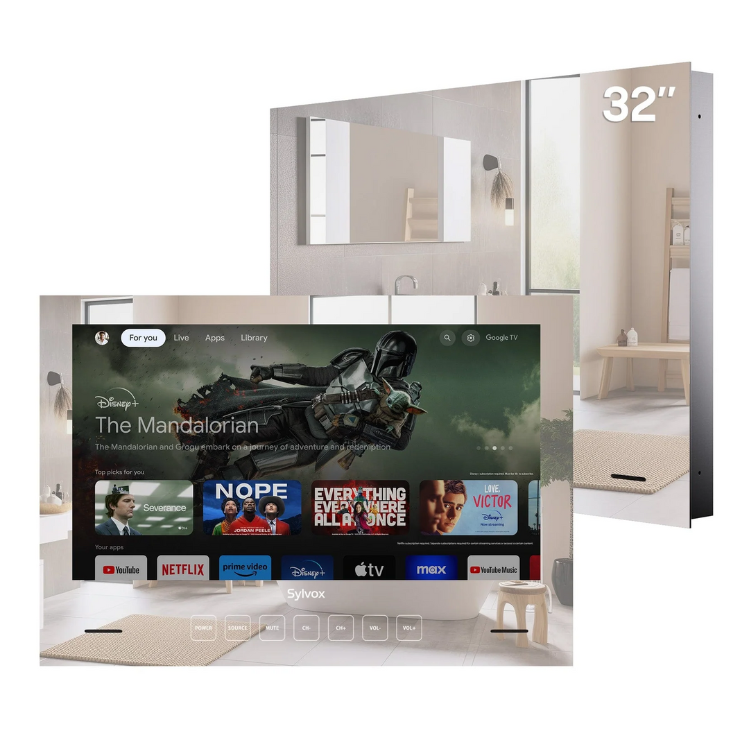 32" Waterproof Smart Bathroom Mirror TV(Embedded Wall Model)