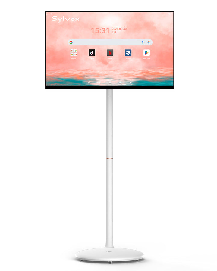 32" Portable Battery-Powered Smart TV on Wheels with Touchscreen (Rolling TV Series)