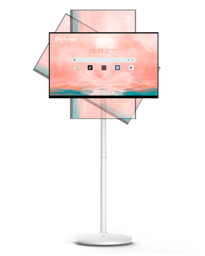 32" Portable Battery-Powered Smart TV on Wheels with Touchscreen (Rolling TV Series)