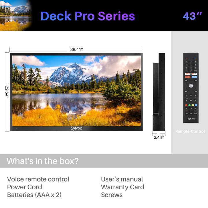 43" Outdoor TV (Partial Sun) - 2023 Deck Pro Series