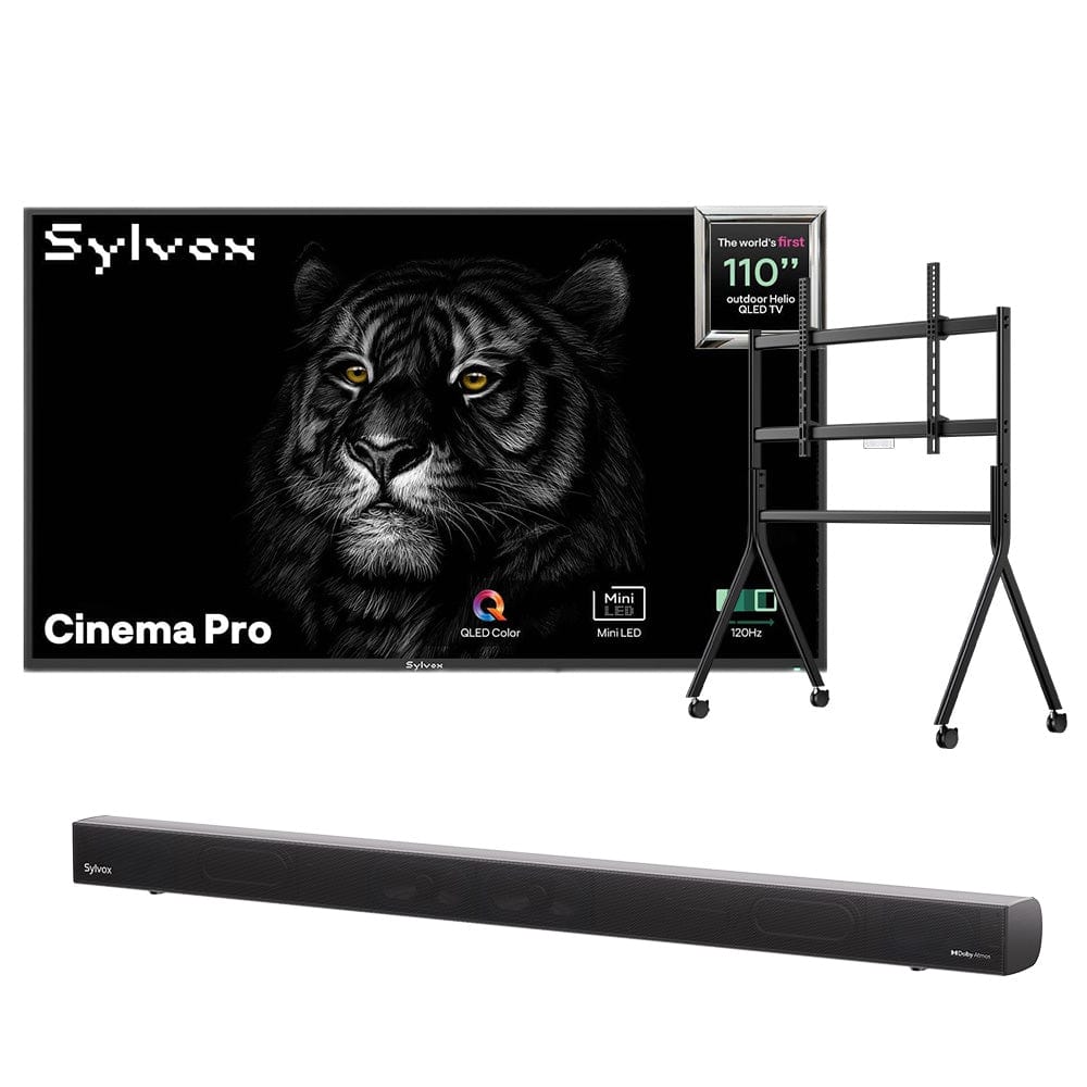 Sylvox Cinema Pro 110" Helio QLED Outdoor TV – 5000Nits, Cinematic Motion with 120Hz (2025 Model)