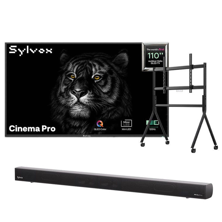 Sylvox Cinema Pro 110" Helio QLED Outdoor TV – 5000Nits, Cinematic Motion with 120Hz (2025 Model)